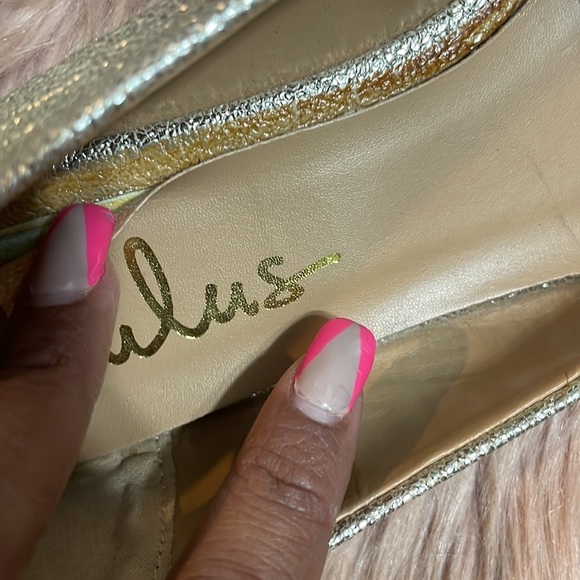 Lulu’s Charlotte Gold Sparkle Flat Size 6.5 - Picture 9 of 9